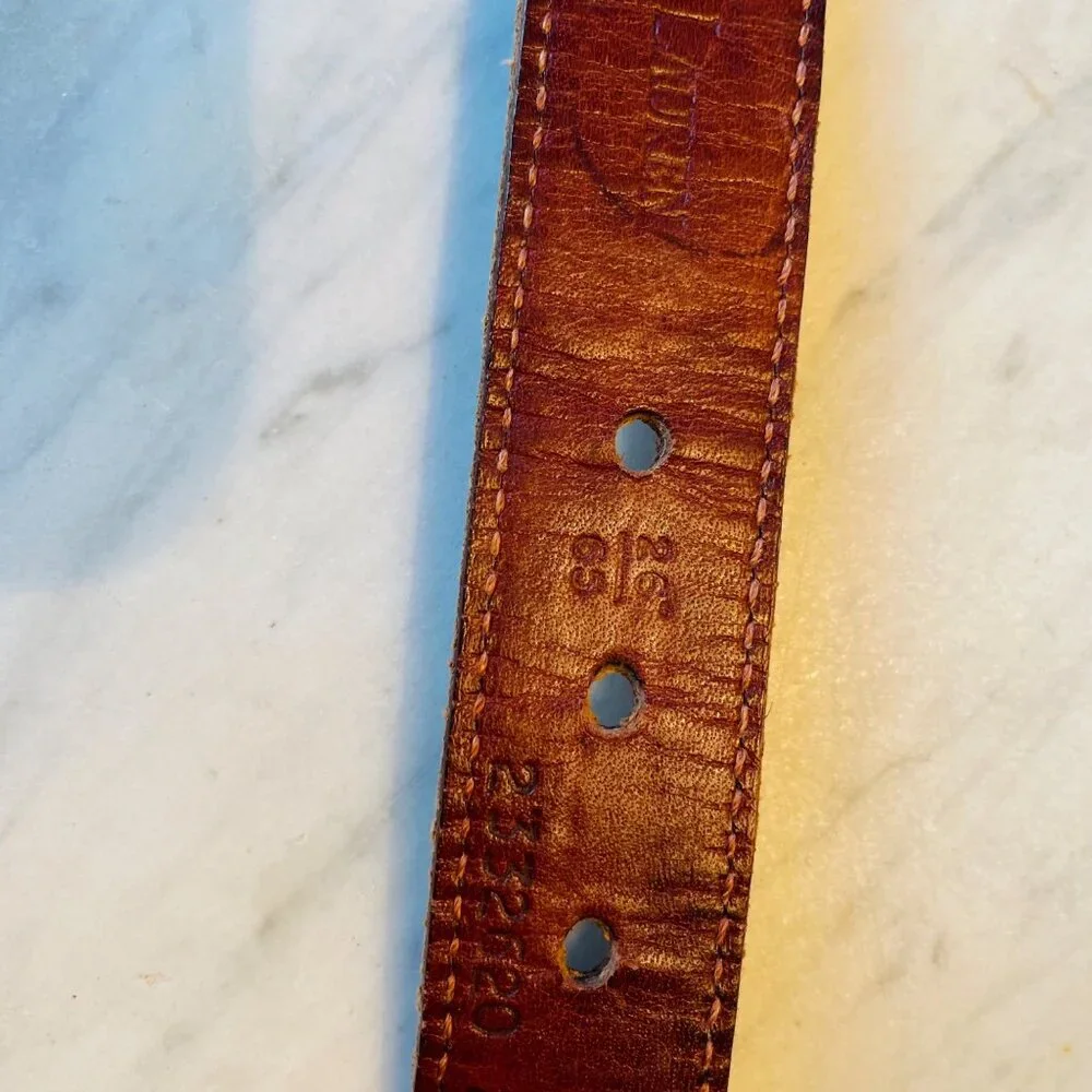 Polo Ralph Lauren Belt Boys 26 Leather Braid Brass Buckle Classic‎